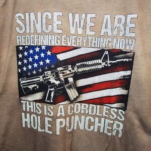Men's Hole Puncher Shirt Size XL Funny Conservative American Flag